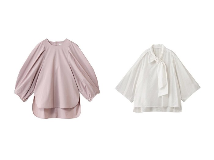 【ebure/エブール】の【店舗限定】ハイパワーコットン ボリュームブラウス&【店舗限定】ブライトシアー ボウタイブラウス おすすめ人気トレンドファッション通販アイテム 人気、トレンドファッション・服の通販 founy(ファニー) 　ファッション　Fashion　レディースファッション　Fashion for Women　トップス・カットソー　Cut & Sew Tops　シャツ・ブラウス・オフィスカジュアル　Elegant Blouses & Button-Ups　2025年　2025　2025-2026秋冬・A/W　Autumn/Winter 2025–26 AW25–26　シアー　Sheer, See-Through　シルク　Silk, 100% Silk　スリーブ　Sleeve, Long Sleeve / Short Sleeve　ロング　Long, Long-Length　A/W・秋冬　Autumn/Winter　|ID:crp329100000221346