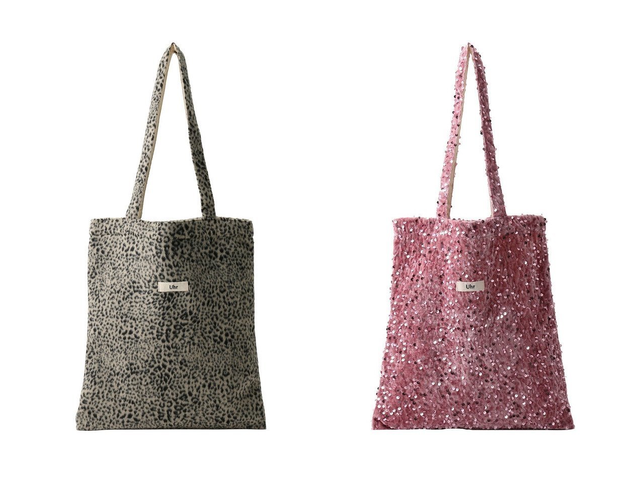 【Uhr/ウーア】の【ELLE SHOP限定】スパンコールベロア トートバッグ&【Friendship Projects】アニマルトートバッグ おすすめ人気トレンドファッション通販アイテム インテリア・キッズ・メンズ・レディースファッション・服の通販 founy(ファニー) 　ファッション　Fashion　レディースファッション　Fashion for Women　バッグ　Bags　トップス・カットソー　Cut & Sew Tops　ベロアトップス　Velour Tops / Velvet-Look Items　2025年　2025　2025-2026秋冬・A/W　Autumn/Winter 2025–26 AW25–26　アニマル　Animal Print　ショルダー　Shoulder, Shoulder Strap　A/W・秋冬　Autumn/Winter　スパンコール　Sequins, Sequin Embellishment　ベロア　Velour, Soft Velvet　ラグジュアリー　Luxury, Elegant　雑誌　Magazine, Fashion Magazine　ホワイト系　White　グリーン系　Green　グレー系　Gray　レッド系　Red　シルバー系　Silver　ブラウン系　Brown　ブラック系　Black　ゴールド系　Gold　|ID:crp329100000221388