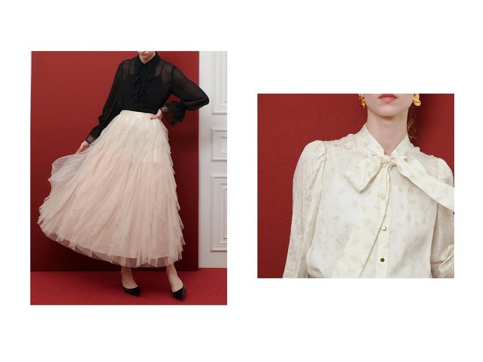 【allureville/アルアバイル】の【LOULOU WILLOUGHBY】KEYジャガードボウタイブラウス&【LOULOU WILLOUGHBY】レタード刺繍ブラウス おすすめ人気トレンドファッション通販アイテム 人気、トレンドファッション・服の通販 founy(ファニー) ファッション Fashion レディースファッション Fashion for Women トップス・カットソー Cut & Sew Tops シャツ・ブラウス・オフィスカジュアル Elegant Blouses & Button-Ups 2025年 2025 2025-2026秋冬・A/W Autumn/Winter 2025–26 AW25–26 とろみ Fluid, Flowy Fabric インナー Innerwear オーガンジー Organza Fabric カーディガン Cardigan, Knitwear シフォン Chiffon, Lightweight Fabric ジャケット Jacket, Outerwear スリーブ Sleeve, Long Sleeve / Short Sleeve バランス Balance, Style Balance フリル Frill, Ruffle ロング Long, Long-Length A/W・秋冬 Autumn/Winter |ID:crp329100000221391