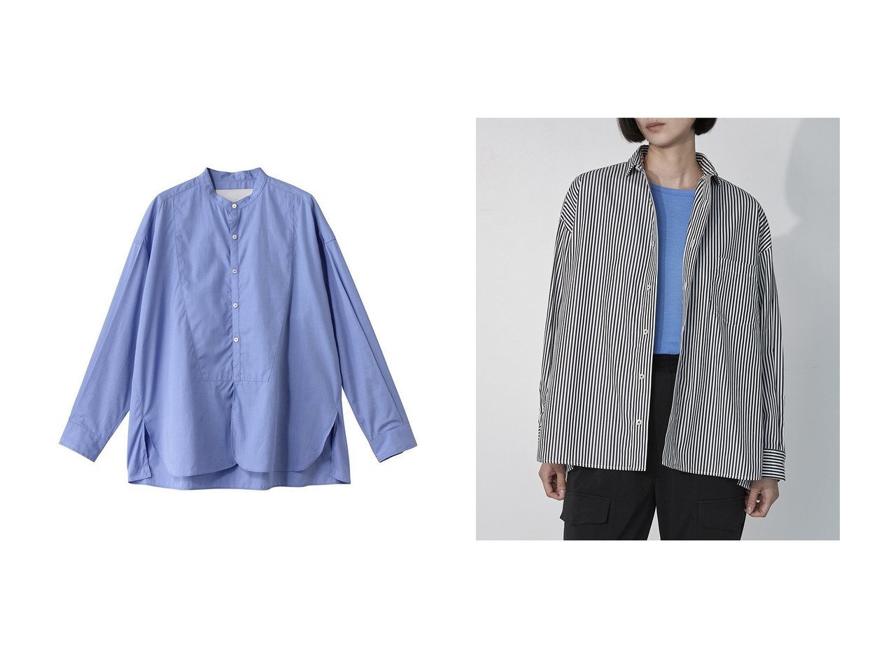 【TICCA/ティッカ】のノーカラービブヨークシャツ&スクエアビッグシャツ おすすめ人気トレンドファッション通販アイテム インテリア・キッズ・メンズ・レディースファッション・服の通販 founy(ファニー) 　ファッション　Fashion　レディースファッション　Fashion for Women　トップス・カットソー　Cut & Sew Tops　シャツ・ブラウス・オフィスカジュアル　Elegant Blouses & Button-Ups　2025年　2025　2025-2026秋冬・A/W　Autumn/Winter 2025–26 AW25–26　クラシカル　Classical, Vintage-Inspired　スタンダード　Standard, Basic　スリーブ　Sleeve, Long Sleeve / Short Sleeve　ドレス　Dress, One-Piece　ボトム　Bottoms, Lower Wear　リラックス　Relax, Relaxed Fit　ロング　Long, Long-Length　ヴィンテージ　Vintage Style　エレガント 上品　Elegant　A/W・秋冬　Autumn/Winter　ブルー系　Blue　ブラック系　Black　|ID:crp329100000221397