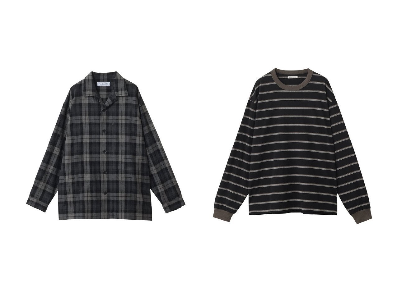 【UNIVERSAL PRODUCTS / MEN/ユニバーサルプロダクツ】の【MEN】S T-SHIRTS ロングスリーブTシャツ&【MEN】シャツ おすすめ人気トレンドファッション通販アイテム インテリア・キッズ・メンズ・レディースファッション・服の通販 founy(ファニー) 　ファッション　Fashion　メンズファッション　Fashion for Men　トップス・カットソー　Cut & Sew Tops　メンズシャツ　Shirts　ロングTシャツ・Tシャツ / 着回し力抜群　Longline T-Shirts & Tees　2025年　2025　2025-2026秋冬・A/W　Autumn/Winter 2025–26 AW25–26　インナー　Innerwear　スリーブ　Sleeve, Long Sleeve / Short Sleeve　チェック　Check, Plaid, Tartan　リラックス　Relax, Relaxed Fit　ロング　Long, Long-Length　エレガント 上品　Elegant　冬　Winter / This Winter　夏　Summer　A/W・秋冬　Autumn/Winter　ブラック系　Black　|ID:crp329100000221447