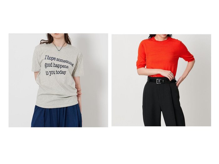 【UNITED ARROWS/ユナイテッドアローズ】のMARW UNITED ARROWS コンパクト ショートスリーブ ニット&MIXTA I HOPE Tシャツ おすすめ人気トレンドファッション通販アイテム 人気、トレンドファッション・服の通販 founy(ファニー) ファッション Fashion レディースファッション Fashion for Women トップス・カットソー Cut & Sew Tops シャツ・ブラウス・オフィスカジュアル Elegant Blouses & Button-Ups ロングTシャツ・Tシャツ Longline T-Shirts & Tees ニット Knit Tops & Sweaters おすすめ Recommended / Our Picks インナー Innerwear ジャケット Jacket, Outerwear プリント Print, Printed Pattern ベスト Vest, Waistcoat リラックス Relax, Relaxed Fit コンパクト Compact, Small Size ショート Short, Short Length シンプル Simple, Minimal スリーブ Sleeve, Long Sleeve / Short Sleeve 人気 Popular, Best Seller フィット Fit, Slim Fit 半袖 Short Sleeve, Half Sleeve ビジネス 仕事 通勤 Business / Work / Commuting |ID:crp329100000221478