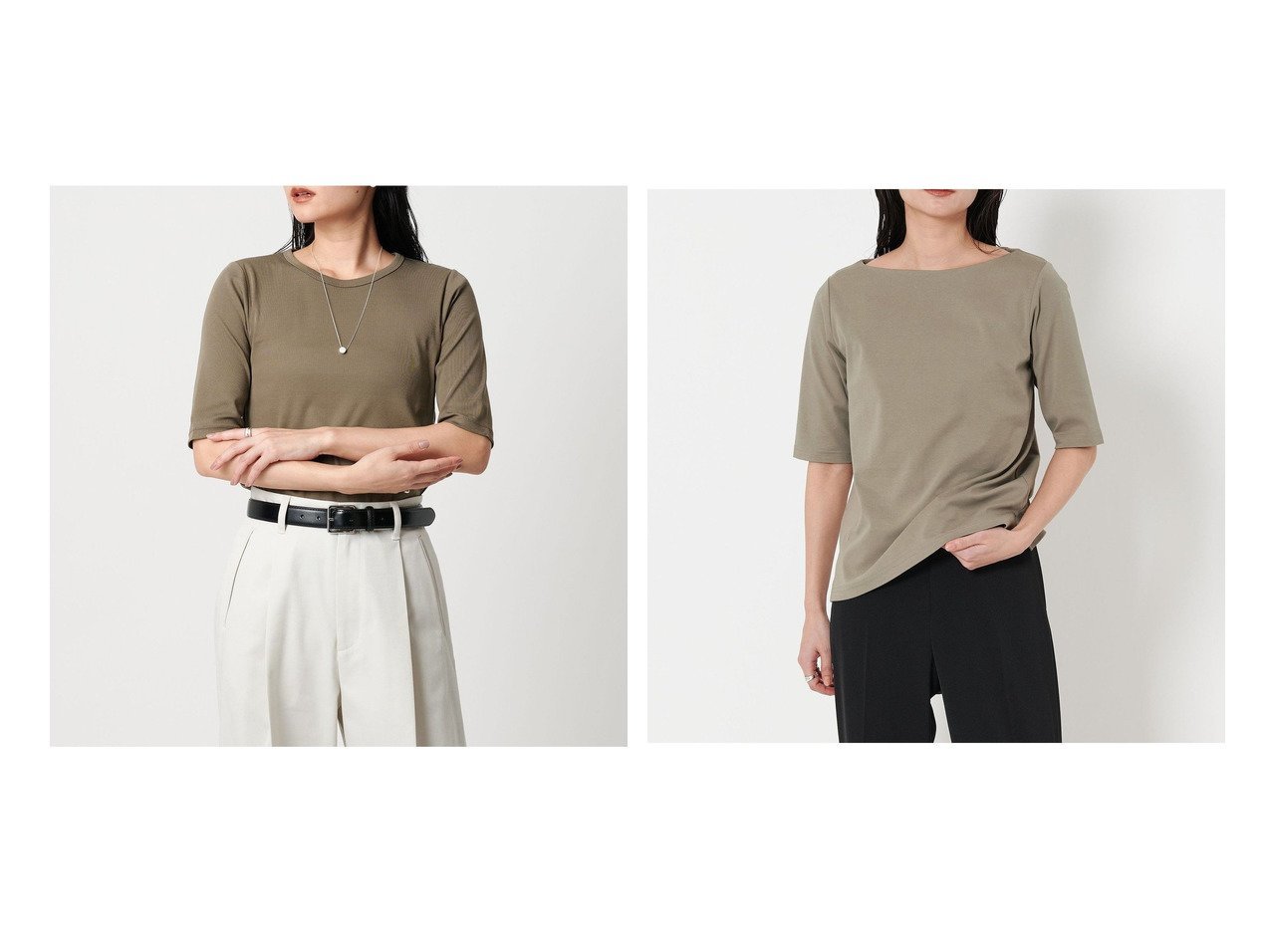 【UNITED ARROWS/ユナイテッドアローズ】のMARW UNITED ARROWS 5分袖 ボートネック Tシャツ -汗ジミ防止-&MARW UNITED ARROWS コットン フライス 5分袖 カットソー-接触冷感- おすすめ人気トレンドファッション通販アイテム インテリア・キッズ・メンズ・レディースファッション・服の通販 founy(ファニー) 　ファッション　Fashion　レディースファッション　Fashion for Women　トップス・カットソー　Cut & Sew Tops　カットソー・ベーシックTシャツ　Cut-and-Sewn Tops / Stretch Tees & Basics　シャツ・ブラウス・オフィスカジュアル　Elegant Blouses & Button-Ups　ロングTシャツ・Tシャツ　Longline T-Shirts & Tees　カットソー　Cut and Sewn Top　人気　Popular, Best Seller　モノトーン　Monotone, Black and White　ビジネス 仕事 通勤　Business / Work / Commuting　ホワイト系　White　ブラック系　Black　ブルー系　Blue　|ID:crp329100000221479
