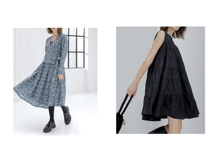 【MERLETTE/マーレット】のLANAI ノースリーブティアードミニドレス&LILAS PRINT フラワープリント ローウエスト切替ギャザーラップドレス おすすめ人気トレンドファッション通販アイテム インテリア・キッズ・メンズ・レディースファッション・服の通販 founy(ファニー) https://founy.com/ ファッション Fashion レディースファッション Fashion for Women ワンピース Dresses フォーマル・パーティードレス・結婚式用ドレス Elegant & Casual Dresses チュニック Tunic Tops & Dresses 2025年 2025 2025-2026秋冬・A/W Autumn/Winter 2025–26 AW25–26 ギャザー Gathered, Ruffled チュニック Tunic, Long Top ドレス Dress, One-Piece フラワー Flower, Floral プリント Print, Printed Pattern ラップ Wrap, Wrap Design リボン Ribbon, Bow 切替 Switching, Contrast Panel A/W・秋冬 Autumn/Winter |ID:crp329100000221502