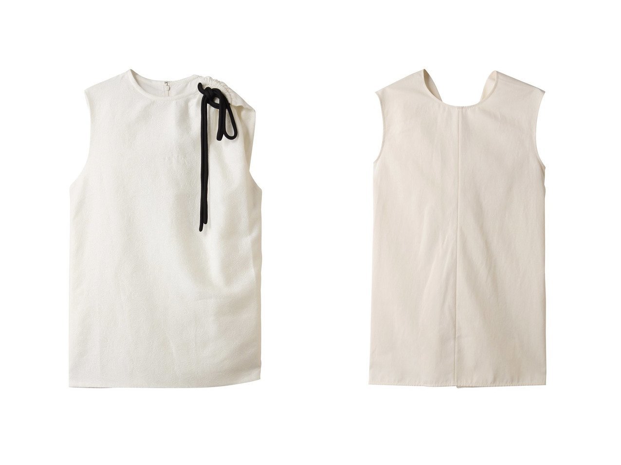 【SCEARN/セアン】のCOTTON NYLON JACQUARD ブラウス&SILK COTTON CLOTH ノースリーブブラウス おすすめ人気トレンドファッション通販アイテム インテリア・キッズ・メンズ・レディースファッション・服の通販 founy(ファニー) 　ファッション　Fashion　レディースファッション　Fashion for Women　トップス・カットソー　Cut & Sew Tops　キャミソール&ノースリーブ　Camisoles & Sleeveless Tops　シャツ・ブラウス・オフィスカジュアル　Elegant Blouses & Button-Ups　2025年　2025　2025-2026秋冬・A/W　Autumn/Winter 2025–26 AW25–26　エレガント 上品　Elegant　シンプル　Simple, Minimal　ジャカード／ジャガード　Jacquard, Woven Pattern　ノースリーブ　Sleeveless, No-Sleeve　リュクス　Luxury, Elegant, High-End, Chic　A/W・秋冬　Autumn/Winter　|ID:crp329100000221510