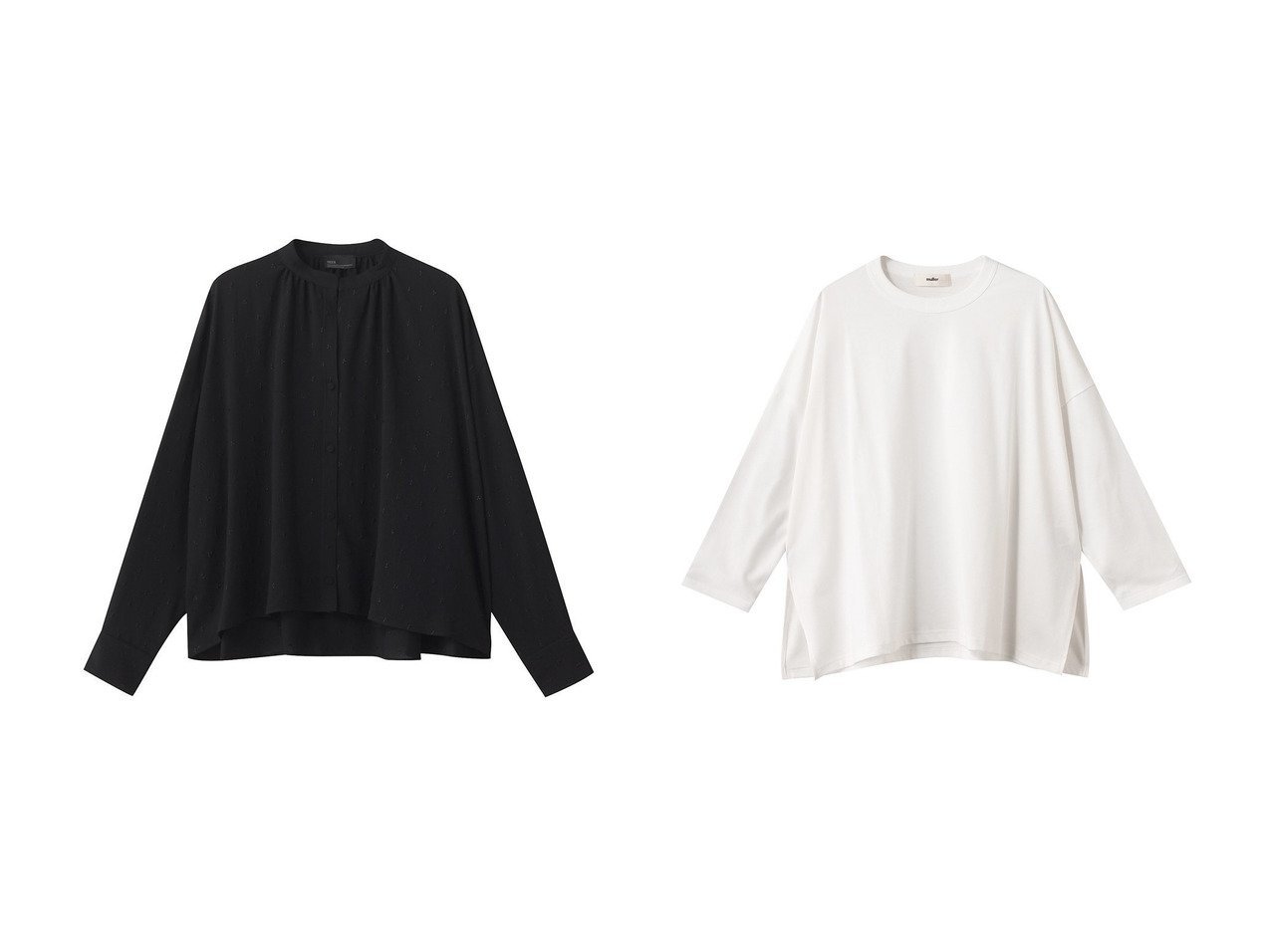 【heliopole/エリオポール】の【muller of yoshiokubo】LONG-SLEEVE Tシャツ&【TICCA】DOT EMBROIDERYブラウス おすすめ人気トレンドファッション通販アイテム インテリア・キッズ・メンズ・レディースファッション・服の通販 founy(ファニー) 　ファッション　Fashion　レディースファッション　Fashion for Women　トップス・カットソー　Cut & Sew Tops　シャツ・ブラウス・オフィスカジュアル　Elegant Blouses & Button-Ups　ロングTシャツ・Tシャツ　Longline T-Shirts & Tees　カットソー・ベーシックTシャツ　Cut-and-Sewn Tops / Stretch Tees & Basics　スリーブ　Sleeve, Long Sleeve / Short Sleeve　ダウン　Down, Puffer　デニム　Denim, Jeans Material　ドット　Polka Dot, Dot Pattern　フェミニン　Feminine, Girly　ロング　Long, Long-Length　新作・新入荷　New Arrivals / New In　無地　Plain, Solid Color　エレガント 上品　Elegant　定番　Standard, Basic Item　長袖　Long Sleeve, Full Sleeve　ブラック系　Black　|ID:crp329100000221518