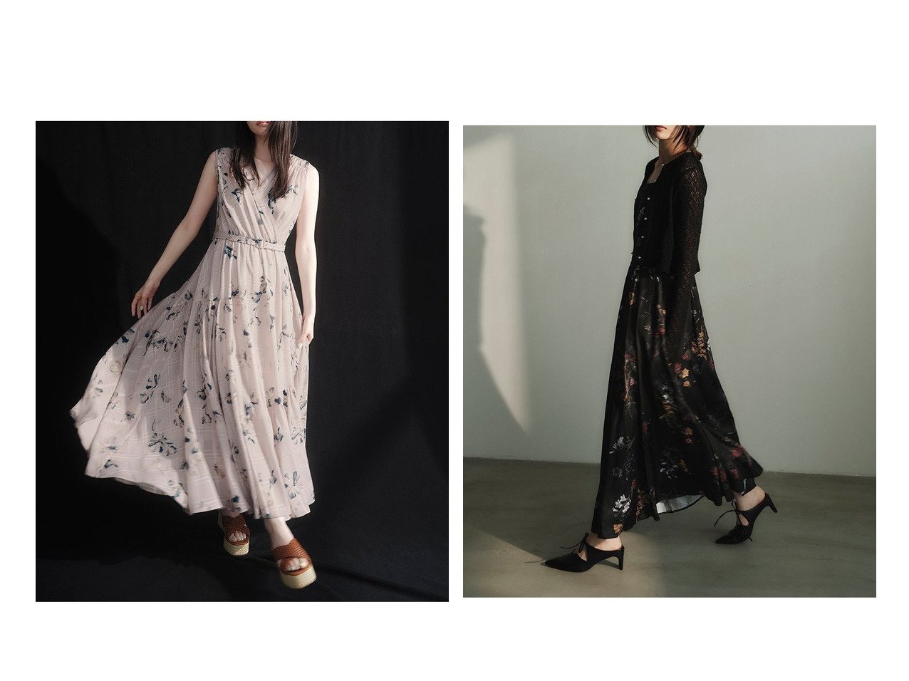【FRAY I.D/フレイ アイディー】のフラワープリントカシュクールワンピース/接触冷感&【00サイズ】ボタニカルプリントキャミソールワンピース/ウォッシャブル おすすめ人気トレンドファッション通販アイテム インテリア・キッズ・メンズ・レディースファッション・服の通販 founy(ファニー) 　ファッション　Fashion　レディースファッション　Fashion for Women　ワンピース　Dresses　エレガント 上品　Elegant　カシュクール　Wrap Design　ギャザー　Gathered, Ruffled　切替　Switching, Contrast Panel　シアー　Sheer, See-Through　チェック　Check, Plaid, Tartan　トレンド　Trend, Trending Now　フレア　Flare, Flared　プリント　Print, Printed Pattern　リュクス　Luxury, Elegant, High-End, Chic　ウォッシャブル　Machine Washable　キャミソール　Camisole, Spaghetti Strap Top　シェイプ　Shape, Slim Fit　シャーリング　Shirring, Ruched　シルク　Silk, 100% Silk　ダブル　Double, Double-Breasted　バランス　Balance, Style Balance　フィット　Fit, Slim Fit　フロント　Front, Front Design　ボタニカル　Botanical, Floral Pattern　ラグジュアリー　Luxury, Elegant　ラップ　Wrap, Wrap Design　リラックス　Relax, Relaxed Fit　秋　Autumn　|ID:crp329100000221560