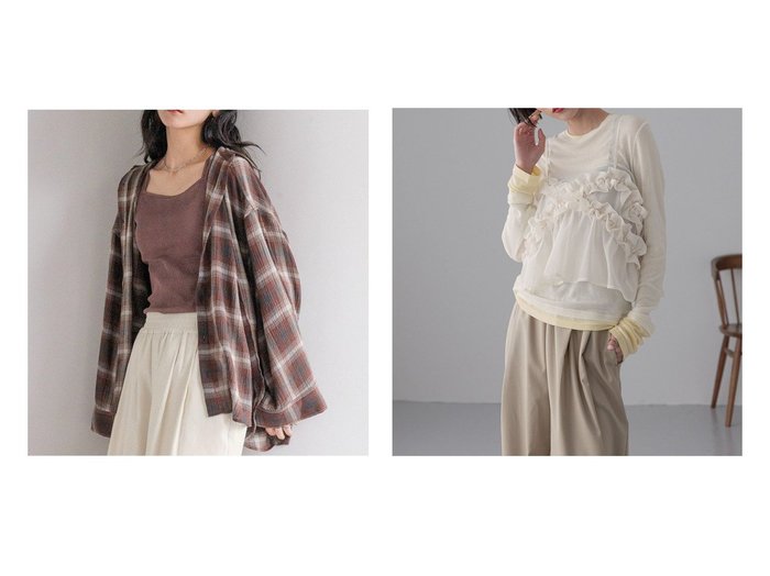 【LOWRYS FARM/ローリーズファーム】のフリルビスチェ&オンブレチェックシャツ おすすめ人気トレンドファッション通販アイテム 人気、トレンドファッション・服の通販 founy(ファニー) ファッション Fashion レディースファッション Fashion for Women トップス・カットソー Cut & Sew Tops シャツ・ブラウス・オフィスカジュアル Elegant Blouses & Button-Ups ビスチェ Bustiers & Corset Tops / Layered Bustier Style おすすめ Recommended / Our Picks グラデーション Gradient, Ombre サマー Summer, Summer Style シンプル Simple, Minimal チェック Check, Plaid, Tartan ビスチェ Bustier, Corset Top レギュラー Regular, Standard Fit 夏 Summer 秋 Autumn シアー Sheer, See-Through バランス Balance, Style Balance フリル Frill, Ruffle |ID:crp329100000221576