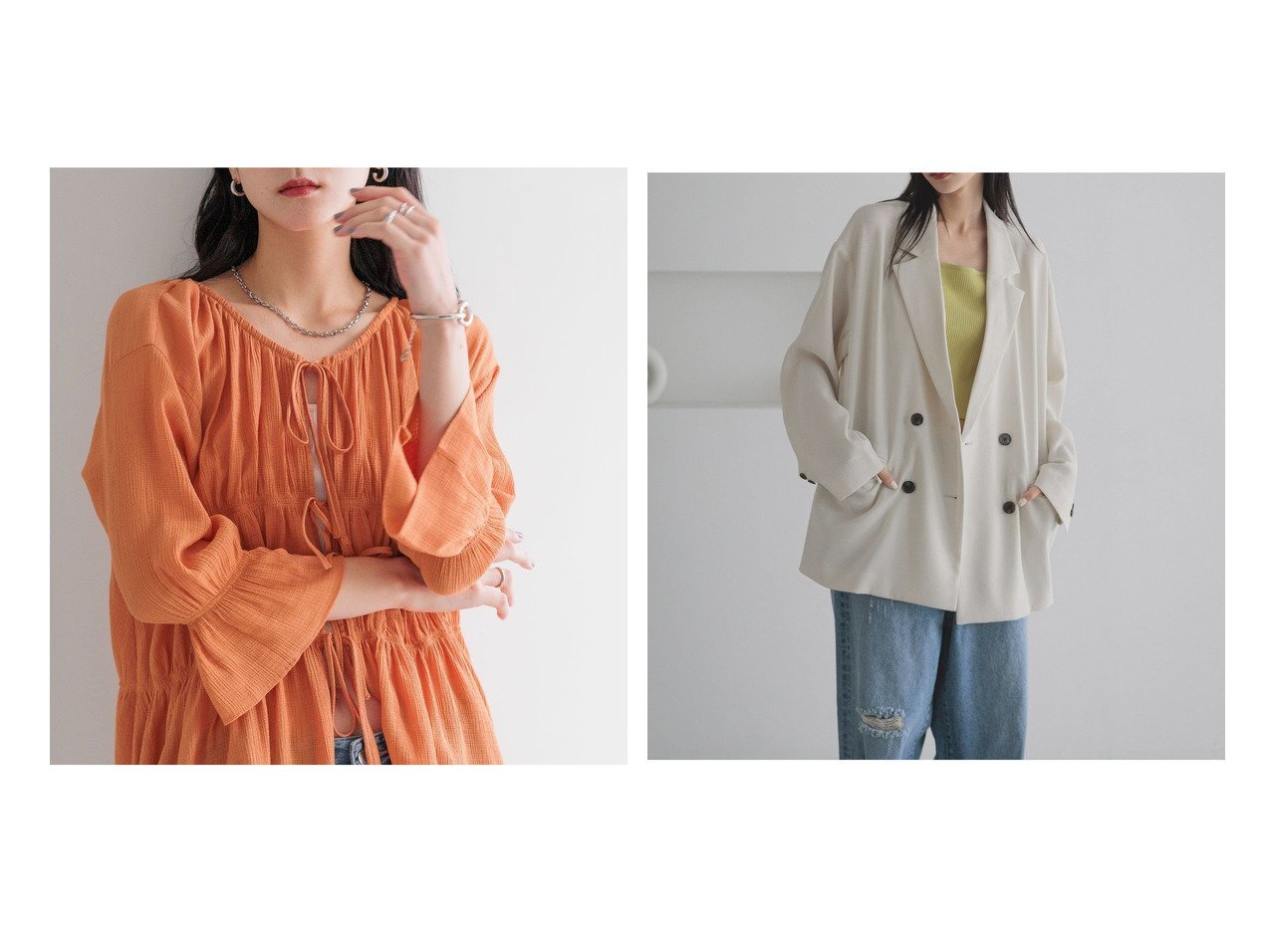 【LOWRYS FARM/ローリーズファーム】のヨウリュウシャーリング6S&ホップサックダブルジャケット おすすめ人気トレンドファッション通販アイテム インテリア・キッズ・メンズ・レディースファッション・服の通販 founy(ファニー) 　ファッション　Fashion　レディースファッション　Fashion for Women　アウター　Coat / Outerwear Collection　レディースジャケット・軽アウター　Jackets　おすすめ　Recommended / Our Picks　シャーリング　Shirring, Ruched　ストレート　Straight, Straight Cut　デニム　Denim, Jeans Material　シンプル　Simple, Minimal　ジャケット　Jacket, Outerwear　セットアップ　Set-Up, Coordinated Outfit　ダブル　Double, Double-Breasted　チュール　Tulip, Tulip Motif　ビスチェ　Bustier, Corset Top　人気　Popular, Best Seller　定番　Standard, Basic Item　イエロー系　Yellow　グレー系　Gray　ピンク系　Pink　ブラウン系　Brown　ブルー系　Blue　グリーン系　Green　|ID:crp329100000221578