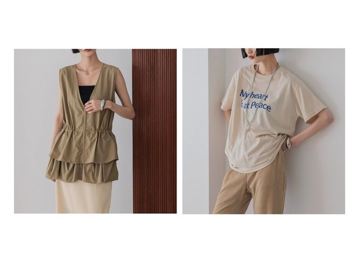 【LOWRYS FARM/ローリーズファーム】のマルチWAYフリルベスト&カラーロゴTEE おすすめ人気トレンドファッション通販アイテム 人気、トレンドファッション・服の通販 founy(ファニー) ファッション Fashion レディースファッション Fashion for Women アウター Coat / Outerwear Collection トップス・カットソー Cut & Sew Tops ベスト&ジレ / 重ね着スタイル Vests & Gilets アクセサリー Fashion Accessories ショート Short, Short Length テーパード Tapered, Tapered Pants バランス Balance, Style Balance フリル Frill, Ruffle ベスト Vest, Waistcoat ワイド Wide, Wide Fit インナー Innerwear プリント Print, Printed Pattern |ID:crp329100000221579