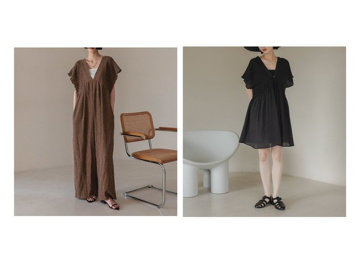 【LOWRYS FARM/ローリーズファーム】の【 】【WEB限定新色 開始】ヨウリュウシャーリングサロペット&シャーリングチュニックフレンチスリーブ おすすめ人気トレンドファッション通販アイテム 人気、トレンドファッション・服の通販 founy(ファニー) ファッション Fashion レディースファッション Fashion for Women ワンピース Dresses サロペット&オールインワン Dungarees & Jumpsuit Styles トップス・カットソー Cut & Sew Tops おすすめ Recommended / Our Picks インナー Innerwear サロペット Overalls, Salopette シャーリング Shirring, Ruched シアー Sheer, See-Through チェック Check, Plaid, Tartan チュニック Tunic, Long Top デニム Denim, Jeans Material 夏 Summer |ID:crp329100000221580
