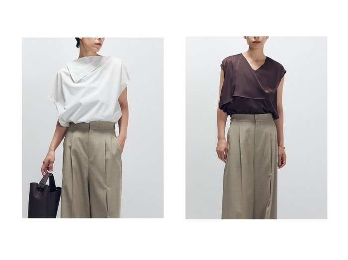 【1er Arrondissement/プルミエ アロンディスモン】のサテンドレープブラウス&コットンポリエステルライトタフタブラウス おすすめ人気トレンドファッション通販アイテム 人気、トレンドファッション・服の通販 founy(ファニー) ファッション Fashion レディースファッション Fashion for Women トップス・カットソー Cut & Sew Tops シャツ・ブラウス・オフィスカジュアル Elegant Blouses & Button-Ups 2025年 2025 2025-2026秋冬・A/W Autumn/Winter 2025–26 AW25–26 なめらか Smooth, Silky Texture アシンメトリー Asymmetrical Style ショート Short, Short Length スリーブ Sleeve, Long Sleeve / Short Sleeve タフタ Taffeta, Structured Fabric ドレープ Drape, Draping Fabric フレンチ French, French Style フロント Front, Front Design A/W・秋冬 Autumn/Winter |ID:crp329100000221581