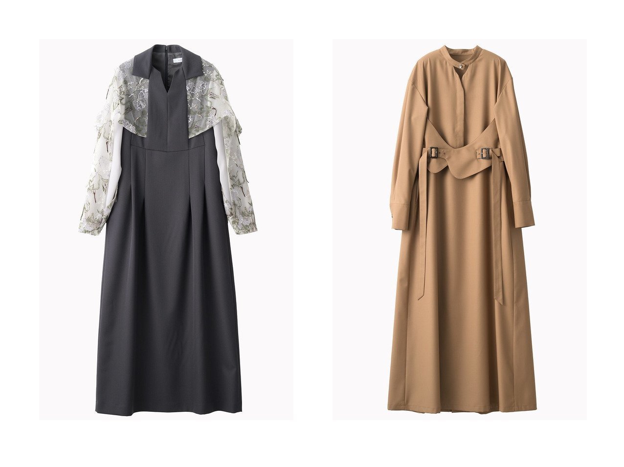【MURRAL/ミューラル】のTears フラワー レース ドレス&Cape ベルトドレス おすすめ人気トレンドファッション通販アイテム インテリア・キッズ・メンズ・レディースファッション・服の通販 founy(ファニー) 　ファッション　Fashion　レディースファッション　Fashion for Women　ワンピース　Dresses　フォーマル・パーティードレス・結婚式用ドレス　Elegant & Casual Dresses　チュニック　Tunic Tops & Dresses　ベルト&ウエストマーク　Belts & Waist Accessories　エレガント 上品　Elegant　ケミカル　Chemical, Chemical Wash　コレクション　Collection, Seasonal Line　ジョーゼット　Georgette, Semi-Sheer Fabric　チュニック　Tunic, Long Top　ドレス　Dress, One-Piece　ハンド　Hand, Handmade　フラワー　Flower, Floral　ミックス　Mix, Mixed Style　モチーフ　Motif, Design Theme　レース　Lace, Lace Fabric　ロング　Long, Long-Length　A/W・秋冬　Autumn/Winter　2025年　2025　2025-2026秋冬・A/W　Autumn/Winter 2025–26 AW25–26　トレンチ　Trench, Trench Coat　グレー系　Gray　ブラック系　Black　|ID:crp329100000221592