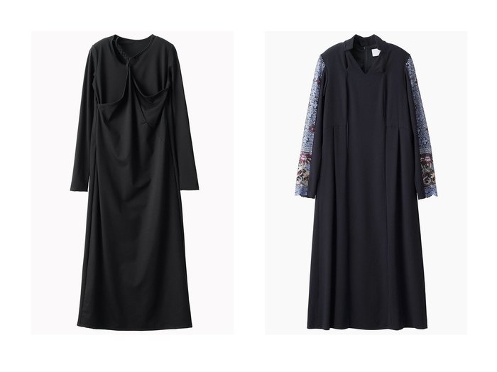 【MURRAL/ミューラル】のTwist ジャージードレス&Petal collar lace ドレス おすすめ人気トレンドファッション通販アイテム 人気、トレンドファッション・服の通販 founy(ファニー) ファッション Fashion レディースファッション Fashion for Women ワンピース Dresses フォーマル・パーティードレス・結婚式用ドレス Elegant & Casual Dresses チュニック Tunic Tops & Dresses 2025年 2025 2025-2026秋冬・A/W Autumn/Winter 2025–26 AW25–26 アシンメトリー Asymmetrical Style インナー Innerwear エレガント 上品 Elegant コレクション Collection, Seasonal Line チュニック Tunic, Long Top ドレス Dress, One-Piece ロング Long, Long-Length 秋 Autumn A/W・秋冬 Autumn/Winter |ID:crp329100000221593