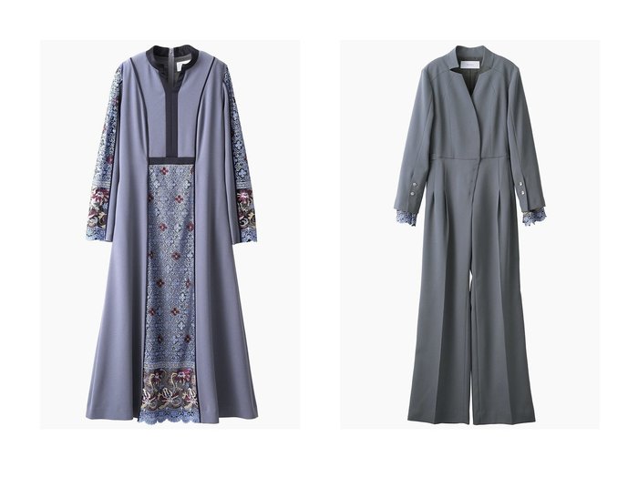 【MURRAL/ミューラル】のFramed フラワー レース ドレス&Slit sleeve lace ジャンプスーツ おすすめ人気トレンドファッション通販アイテム 人気、トレンドファッション・服の通販 founy(ファニー) ファッション Fashion レディースファッション Fashion for Women パンツ Pants & Trousers ワンピース Dresses フォーマル・パーティードレス・結婚式用ドレス Elegant & Casual Dresses チュニック Tunic Tops & Dresses オケージョン Occasion Wear カッティング Cutting Detail カフス Cuff Design ストレート Straight, Straight Cut スリット Slit, Slit Detail スリーブ Sleeve, Long Sleeve / Short Sleeve スーツ Suit, Formalwear テーラード Tailored, Tailored Fit フォルム Silhouette, Form レース Lace, Lace Fabric 2025年 2025 2025-2026秋冬・A/W Autumn/Winter 2025–26 AW25–26 アクセサリー Fashion Accessories ジュエリー Jewelry, Accessories チュニック Tunic, Long Top ドレス Dress, One-Piece フラワー Flower, Floral モチーフ Motif, Design Theme ロング Long, Long-Length A/W・秋冬 Autumn/Winter |ID:crp329100000221597