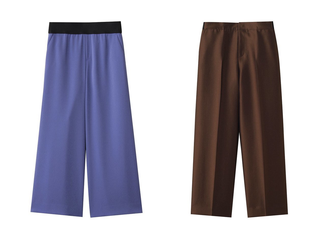 【M Fil/エムフィル】のトリアセ バギーイージートラウザーズ&シルキーWクロス ワイドパンツ おすすめ人気トレンドファッション通販アイテム インテリア・キッズ・メンズ・レディースファッション・服の通販 founy(ファニー) 　ファッション　Fashion　レディースファッション　Fashion for Women　パンツ　Pants & Trousers　2025年　2025　2025-2026秋冬・A/W　Autumn/Winter 2025–26 AW25–26　リラックス　Relax, Relaxed Fit　エレガント 上品　Elegant　A/W・秋冬　Autumn/Winter　ブルー系　Blue　ブラウン系　Brown　|ID:crp329100000221610