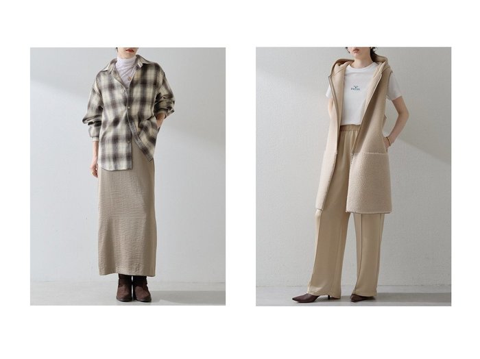 【Whim Gazette/ウィムガゼット】の【THE PAUSE】サテンピンタックパンツ&【THE PAUSE】サテンIラインスカート おすすめ人気トレンドファッション通販アイテム 人気、トレンドファッション・服の通販 founy(ファニー) ファッション Fashion レディースファッション Fashion for Women スカート Skirts ロングスカート Long Skirts / Maxi & Midi Skirts パンツ Pants & Trousers 2025年 2025 2025-2026秋冬・A/W Autumn/Winter 2025–26 AW25–26 ギャザー Gathered, Ruffled サテン Satin, Glossy Fabric シンプル Simple, Minimal スリット Slit, Slit Detail ロング Long, Long-Length エレガント 上品 Elegant 台形 A-Line, Trapezoid Shape A/W・秋冬 Autumn/Winter |ID:crp329100000221632