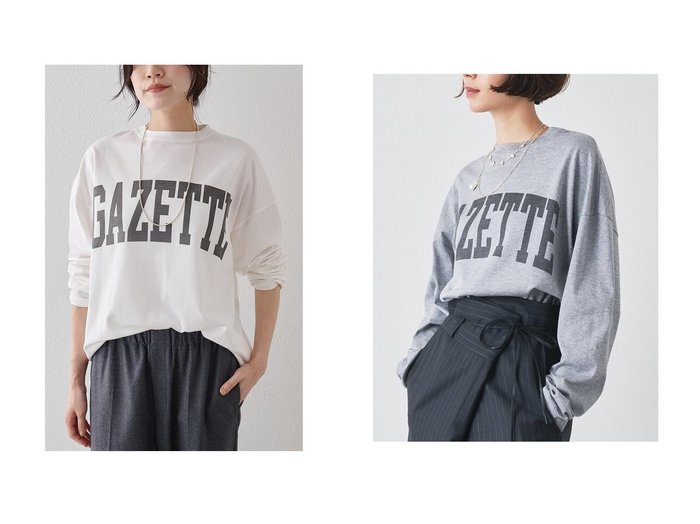 【Whim Gazette/ウィムガゼット】のGAZETTEロングTシャツ おすすめ人気トレンドファッション通販アイテム 人気、トレンドファッション・服の通販 founy(ファニー) ファッション Fashion レディースファッション Fashion for Women トップス・カットソー Cut & Sew Tops シャツ・ブラウス・オフィスカジュアル Elegant Blouses & Button-Ups ロングTシャツ・Tシャツ Longline T-Shirts & Tees カットソー・ベーシックTシャツ Cut-and-Sewn Tops / Stretch Tees & Basics 2025年 2025 2025-2026秋冬・A/W Autumn/Winter 2025–26 AW25–26 カットソー Cut and Sewn Top シルケット Silket, Silky Cotton スリーブ Sleeve, Long Sleeve / Short Sleeve プリント Print, Printed Pattern ロング Long, Long-Length A/W・秋冬 Autumn/Winter 長袖 Long Sleeve, Full Sleeve |ID:crp329100000221641