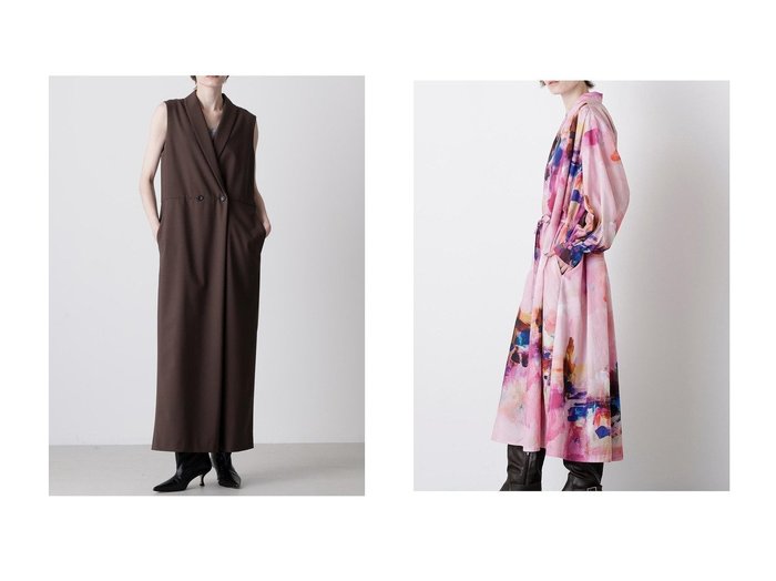 【hueLe Museum/ヒューエルミュージアム】の【STUMBLY】Art Printed Shirt Dress&【hLM】タキシードオールインワン おすすめ人気トレンドファッション通販アイテム 人気、トレンドファッション・服の通販 founy(ファニー) ファッション Fashion レディースファッション Fashion for Women パンツ Pants & Trousers ワンピース Dresses フォーマル・パーティードレス・結婚式用ドレス Elegant & Casual Dresses チュニック Tunic Tops & Dresses 2025年 2025 2025-2026秋冬・A/W Autumn/Winter 2025–26 AW25–26 ストレッチ Stretch, Stretchy Fabric ダブル Double, Double-Breasted ラップ Wrap, Wrap Design A/W・秋冬 Autumn/Winter |ID:crp329100000221668