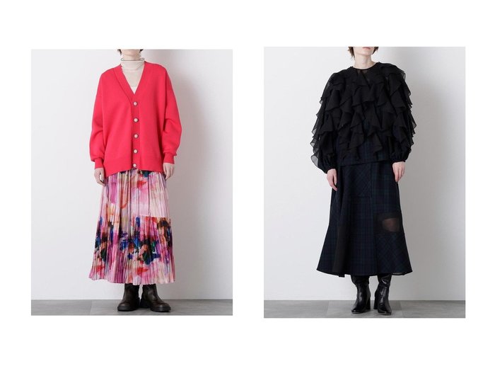 【hueLe Museum/ヒューエルミュージアム】の【STUMBLY】Crushed Art Print Skirt&【STUMBLY】Sheer Combination Pattern Skirt おすすめ人気トレンドファッション通販アイテム 人気、トレンドファッション・服の通販 founy(ファニー) ファッション Fashion レディースファッション Fashion for Women スカート Skirts ロングスカート Long Skirts / Maxi & Midi Skirts 2025年 2025 2025-2026秋冬・A/W Autumn/Winter 2025–26 AW25–26 セットアップ Set-Up, Coordinated Outfit タイプライター Typewriter Fabric, Crisp Cotton ティアード Tiered, Tiered Style プリント Print, Printed Pattern プリーツ Pleats, Pleated ロング Long, Long-Length A/W・秋冬 Autumn/Winter |ID:crp329100000221669