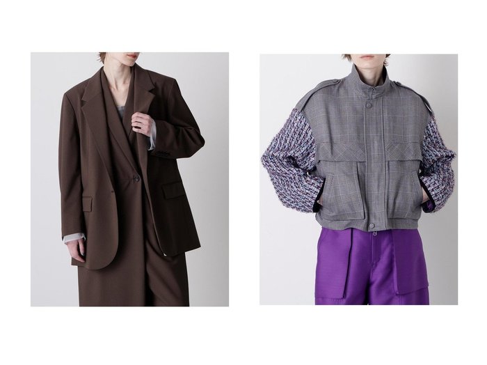 【hueLe Museum/ヒューエルミュージアム】の【hLM】レイヤードブレザー&【STUMBLY】Tweed Sleeve Stand Zip UP JK おすすめ人気トレンドファッション通販アイテム インテリア・キッズ・メンズ・レディースファッション・服の通販 founy(ファニー) https://founy.com/ ファッション Fashion レディースファッション Fashion for Women アウター Coat / Outerwear Collection レディースジャケット・軽アウター Jackets 2025年 2025 2025-2026秋冬・A/W Autumn/Winter 2025–26 AW25–26 オーガンジー Organza Fabric ジャケット Jacket, Outerwear ストレッチ Stretch, Stretchy Fabric スリーブ Sleeve, Long Sleeve / Short Sleeve A/W・秋冬 Autumn/Winter |ID:crp329100000221675