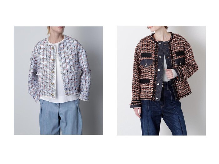 【hueLe Museum/ヒューエルミュージアム】の【STUMBLY】Denim Combi JK&【STUMBLY】Denim Combi JK おすすめ人気トレンドファッション通販アイテム インテリア・キッズ・メンズ・レディースファッション・服の通販 founy(ファニー) https://founy.com/ ファッション Fashion レディースファッション Fashion for Women アウター Coat / Outerwear Collection レディースジャケット・軽アウター Jackets 2025年 2025 2025-2026秋冬・A/W Autumn/Winter 2025–26 AW25–26 エレガント 上品 Elegant ジャケット Jacket, Outerwear ツイード Twill, Twill Weave デニム Denim, Jeans Material ミックス Mix, Mixed Style リメイク Remake, Reconstructed A/W・秋冬 Autumn/Winter |ID:crp329100000221677