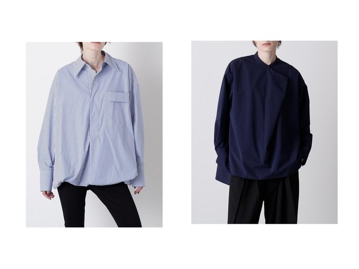 【hueLe Museum/ヒューエルミュージアム】の【hLM】タックネックブラウス&【STUMBLY】Baloon Silhouette Shirts おすすめ人気トレンドファッション通販アイテム 人気、トレンドファッション・服の通販 founy(ファニー) ファッション Fashion レディースファッション Fashion for Women トップス・カットソー Cut & Sew Tops シャツ・ブラウス・オフィスカジュアル Elegant Blouses & Button-Ups 2025年 2025 2025-2026秋冬・A/W Autumn/Winter 2025–26 AW25–26 カフス Cuff Design スリーブ Sleeve, Long Sleeve / Short Sleeve ダブル Double, Double-Breasted バルーン Balloon, Balloon Silhouette ブラウジング Blouson Silhouette, Cinched Waist ロング Long, Long-Length A/W・秋冬 Autumn/Winter |ID:crp329100000221682