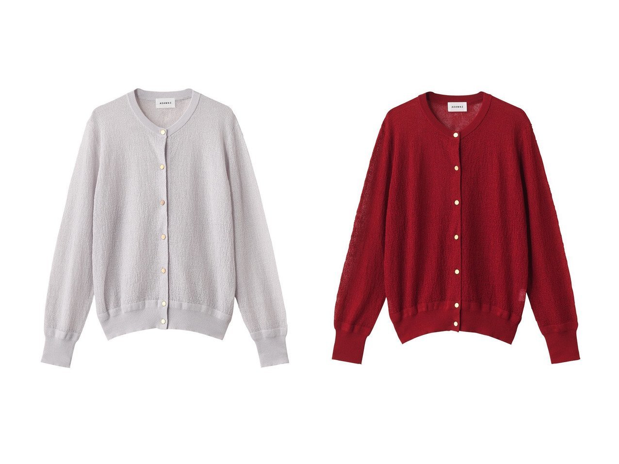 【ADAWAS/アダワス】のSEMI-SHEER カーディガン おすすめ人気トレンドファッション通販アイテム インテリア・キッズ・メンズ・レディースファッション・服の通販 founy(ファニー) 　ファッション　Fashion　レディースファッション　Fashion for Women　トップス・カットソー　Cut & Sew Tops　ニット　Knit Tops & Sweaters　カーディガン・羽織り　Layered Style Cardigans　2025年　2025　2025-2026秋冬・A/W　Autumn/Winter 2025–26 AW25–26　カーディガン　Cardigan, Knitwear　シアー　Sheer, See-Through　エレガント 上品　Elegant　無地　Plain, Solid Color　A/W・秋冬　Autumn/Winter　ゴールド系　Gold　オレンジ系　Orange　ブラック系　Black　|ID:crp329100000221701