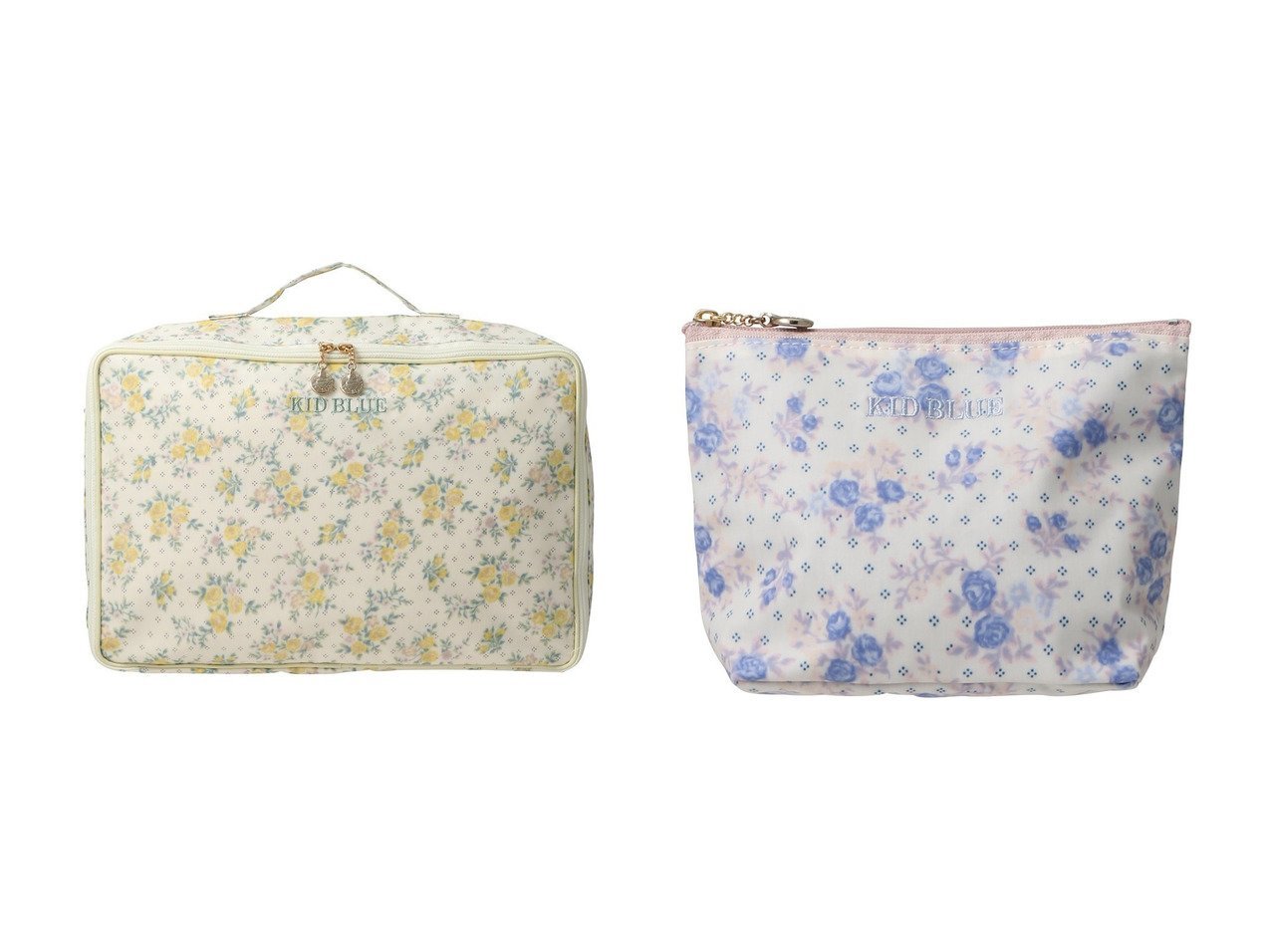 【KID BLUE/キッドブルー】のピンドットフラワーGランジェリーケース&ピンドットフラワーGポーチ おすすめ人気トレンドファッション通販アイテム インテリア・キッズ・メンズ・レディースファッション・服の通販 founy(ファニー) 　ファッション　Fashion　レディースファッション　Fashion for Women　ポーチ&ミニバッグ　Pouches & Mini Bags　ジュエリー　Jewelry, Accessories　ドット　Polka Dot, Dot Pattern　フラワー　Flower, Floral　ポーチ　Pouch, Small Case　モチーフ　Motif, Design Theme　ランジェリー　Lingerie, Intimate Wear　ワーク　Workwear, Utility Style　新作・新入荷　New Arrivals / New In　旅行　Travel　コンパクト　Compact, Small Size　スクエア　Square, Square Shape　フォルム　Silhouette, Form　ポケット　Pocket, Pocket Detail　リップ　Lip, Lip Motif　イエロー系　Yellow　ブルー系　Blue　|ID:crp329100000221712