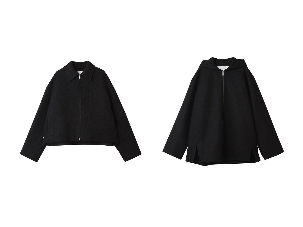【JIL SANDER/ジル サンダー】のフーディージャケット&【JIL SANDER+】ショート ブルゾン おすすめ人気トレンドファッション通販アイテム インテリア・キッズ・メンズ・レディースファッション・服の通販 founy(ファニー) 　ファッション　Fashion　レディースファッション　Fashion for Women　アウター　Coat / Outerwear Collection　レディースジャケット・軽アウター　Jackets　ブルゾンジャケット・スポーティアウター　Blouson Jackets　コート・ロングコート・ピーコート　Long Coats, Peacoats & More　2025年　2025　2025-2026秋冬・A/W　Autumn/Winter 2025–26 AW25–26　ショート　Short, Short Length　シンプル　Simple, Minimal　ジャケット　Jacket, Outerwear　ブルゾン　Blouson, Bomber Jacket　モダン　Modern, Contemporary　A/W・秋冬　Autumn/Winter　ブラック系　Black　|ID:crp329100000221745