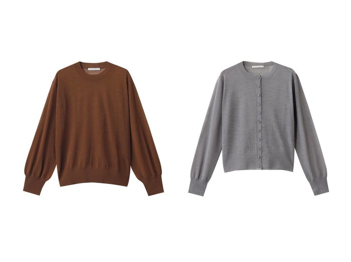 【BEIGE,/ベイジ,】のCADDO(キャドー)/シアーウールクルーネックトップス&CADDO(キャドー)/シアーウールカーディガン おすすめ人気トレンドファッション通販アイテム 人気、トレンドファッション・服の通販 founy(ファニー) ファッション Fashion レディースファッション Fashion for Women トップス・カットソー Cut & Sew Tops ニット Knit Tops & Sweaters カジュアルプルオーバー・ニットトップス Pullovers & Knit Tops / Casual Pullovers カーディガン・羽織り Layered Style Cardigans ギャザー Gathered, Ruffled シアー Sheer, See-Through シンプル Simple, Minimal ボトム Bottoms, Lower Wear ロング Long, Long-Length 新作・新入荷 New Arrivals / New In カーディガン Cardigan, Knitwear 羽織 Haori, Light Jacket |ID:crp329100000221761