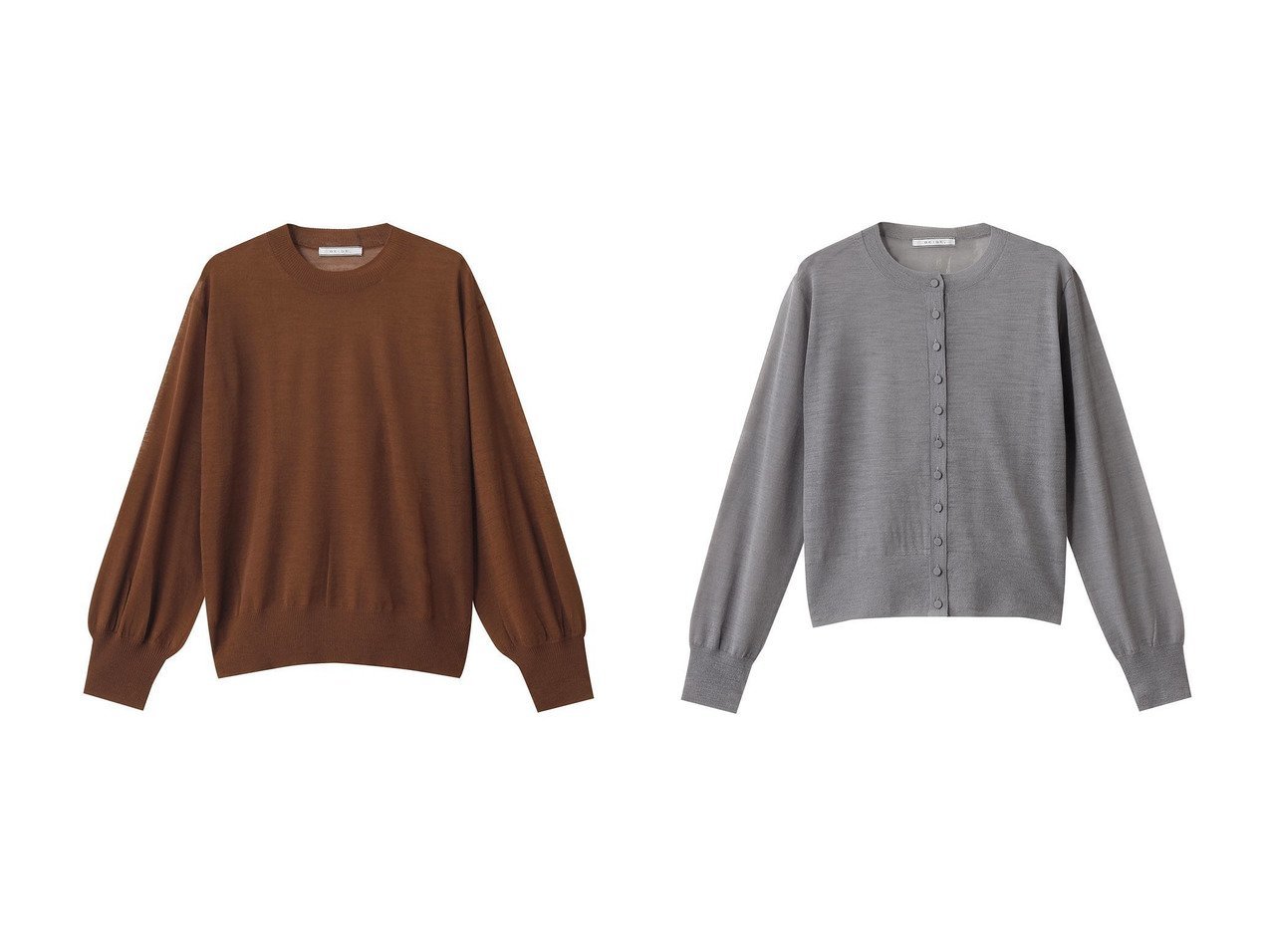 【BEIGE,/ベイジ,】のCADDO(キャドー)/シアーウールクルーネックトップス&CADDO(キャドー)/シアーウールカーディガン おすすめ人気トレンドファッション通販アイテム インテリア・キッズ・メンズ・レディースファッション・服の通販 founy(ファニー) 　ファッション　Fashion　レディースファッション　Fashion for Women　トップス・カットソー　Cut & Sew Tops　ニット　Knit Tops & Sweaters　カジュアルプルオーバー・ニットトップス　Pullovers & Knit Tops / Casual Pullovers　カーディガン・羽織り　Layered Style Cardigans　ギャザー　Gathered, Ruffled　シアー　Sheer, See-Through　シンプル　Simple, Minimal　ボトム　Bottoms, Lower Wear　ロング　Long, Long-Length　新作・新入荷　New Arrivals / New In　カーディガン　Cardigan, Knitwear　羽織　Haori, Light Jacket　ブラウン系　Brown　グレー系　Gray　|ID:crp329100000221761