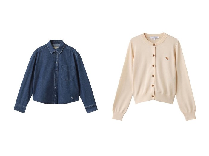 【Max Mara/マックスマーラ】の【Weekend Max Mara】OBBIA デニムシャツ&【MAISON KITSUNE/メゾン キツネ】のBABY FOX メリノ レギュラー カーディガン おすすめ人気トレンドファッション通販アイテム 人気、トレンドファッション・服の通販 founy(ファニー) ファッション Fashion レディースファッション Fashion for Women トップス・カットソー Cut & Sew Tops シャツ・ブラウス・オフィスカジュアル Elegant Blouses & Button-Ups ニット Knit Tops & Sweaters カーディガン・羽織り Layered Style Cardigans 2025年 2025 2025-2026秋冬・A/W Autumn/Winter 2025–26 AW25–26 クロップド Cropped, Short Length シンプル Simple, Minimal スリーブ Sleeve, Long Sleeve / Short Sleeve デニム Denim, Jeans Material トレンド Trend, Trending Now フロント Front, Front Design ロング Long, Long-Length A/W・秋冬 Autumn/Winter |ID:crp329100000221763
