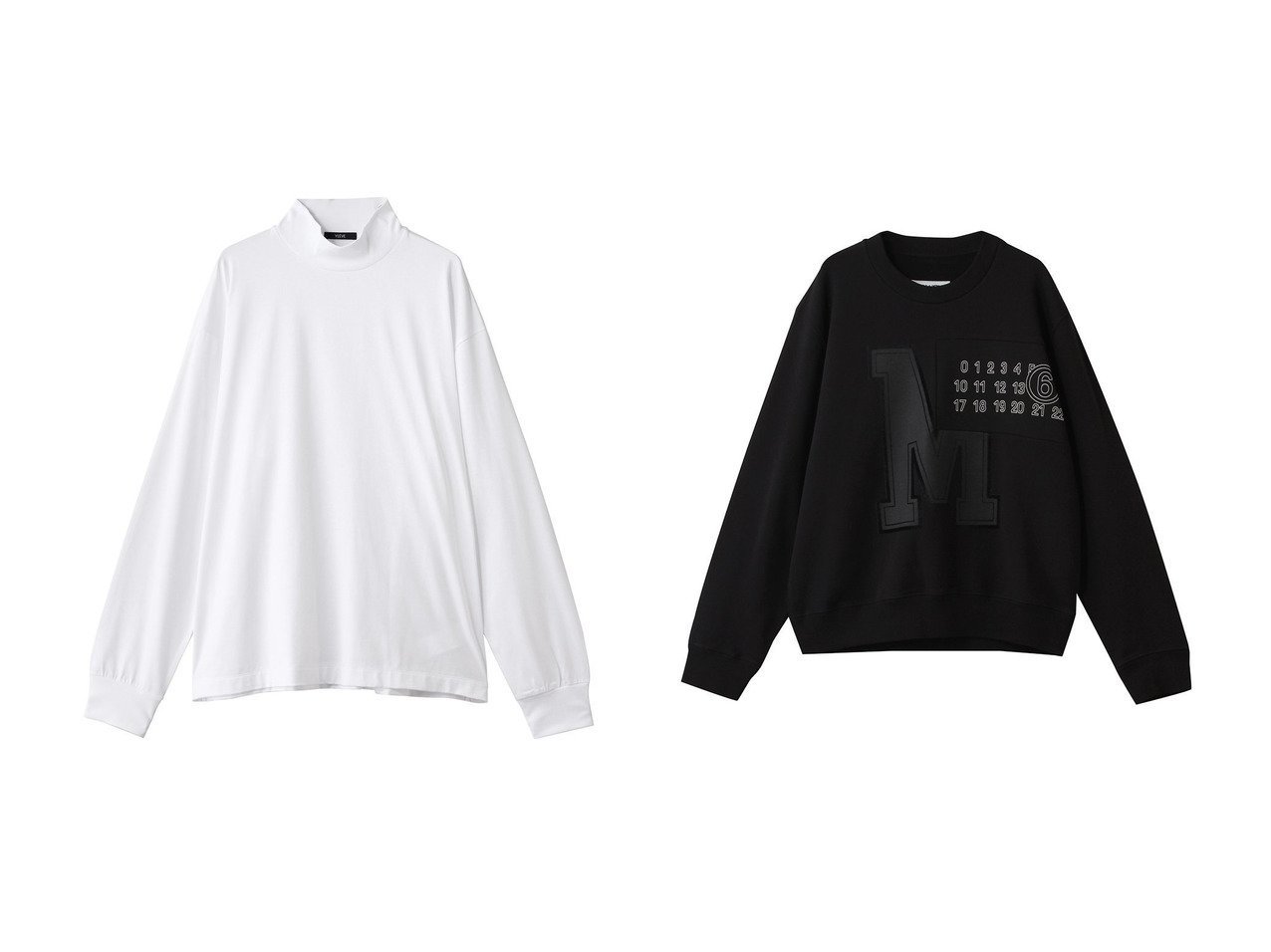 【YLEVE / MEN/イレーヴ】の【MEN】 SUVIN コットン タートルネック&【MM6 Maison Margiela / MEN/エムエムシックス メゾンマルジェラ】の【MEN】スウェットシャツ おすすめ人気トレンドファッション通販アイテム インテリア・キッズ・メンズ・レディースファッション・服の通販 founy(ファニー) 　ファッション　Fashion　メンズファッション　Fashion for Men　トップス・カットソー　Cut & Sew Tops　メンズシャツ　Shirts　パーカー・フーディー / カジュアルコーデ　Hoodies & Parkas　2025年　2025　2025-2026秋冬・A/W　Autumn/Winter 2025–26 AW25–26　カットソー　Cut and Sewn Top　シンプル　Simple, Minimal　スリーブ　Sleeve, Long Sleeve / Short Sleeve　タートルネック　Turtleneck, High Neck　バランス　Balance, Style Balance　ロング　Long, Long-Length　エレガント 上品　Elegant　A/W・秋冬　Autumn/Winter　ホワイト系　White　ブラック系　Black　|ID:crp329100000221783