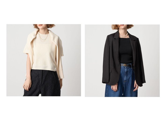 【UNITED ARROWS/ユナイテッドアローズ】のconte ツイル 1ボタン テーラードジャケット&conte コットン ニットTシャツ おすすめ人気トレンドファッション通販アイテム 人気、トレンドファッション・服の通販 founy(ファニー) ファッション Fashion レディースファッション Fashion for Women トップス・カットソー Cut & Sew Tops ニット Knit Tops & Sweaters シャツ・ブラウス・オフィスカジュアル Elegant Blouses & Button-Ups ロングTシャツ・Tシャツ Longline T-Shirts & Tees アウター Coat / Outerwear Collection レディースジャケット・軽アウター Jackets テーラードジャケット / 通勤・きれいめスタイル Tailored Jackets & Blazers コンパクト Compact, Small Size シンプル Simple, Minimal ジャケット Jacket, Outerwear ツイル Twist, Twisted Detail デニム Denim, Jeans Material フラップ Flap, Flap Pocket ポケット Pocket, Pocket Detail |ID:crp329100000221787