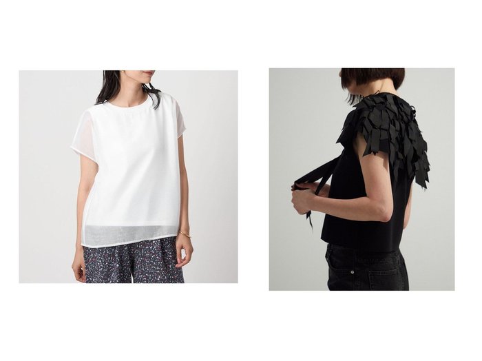 【UNITED ARROWS/ユナイテッドアローズ】のシアークロス レイヤードトップス A DAY IN THE LIFE&AEWEN MATOPH リボンテープ ノースリーブ ニット おすすめ人気トレンドファッション通販アイテム 人気、トレンドファッション・服の通販 founy(ファニー) ファッション Fashion レディースファッション Fashion for Women トップス・カットソー Cut & Sew Tops ニット Knit Tops & Sweaters キャミソール&ノースリーブ Camisoles & Sleeveless Tops インナー Innerwear オーガンジー Organza Fabric カットソー Cut and Sewn Top カーゴパンツ Cargo Pants, Utility Pants シアー Sheer, See-Through シンプル Simple, Minimal スラックス Slacks, Dress Pants スリーブ Sleeve, Long Sleeve / Short Sleeve デニム Denim, Jeans Material ノースリーブ Sleeveless, No-Sleeve フレンチ French, French Style おすすめ Recommended / Our Picks フロント Front, Front Design ランダム Random, Irregular リボン Ribbon, Bow |ID:crp329100000221790
