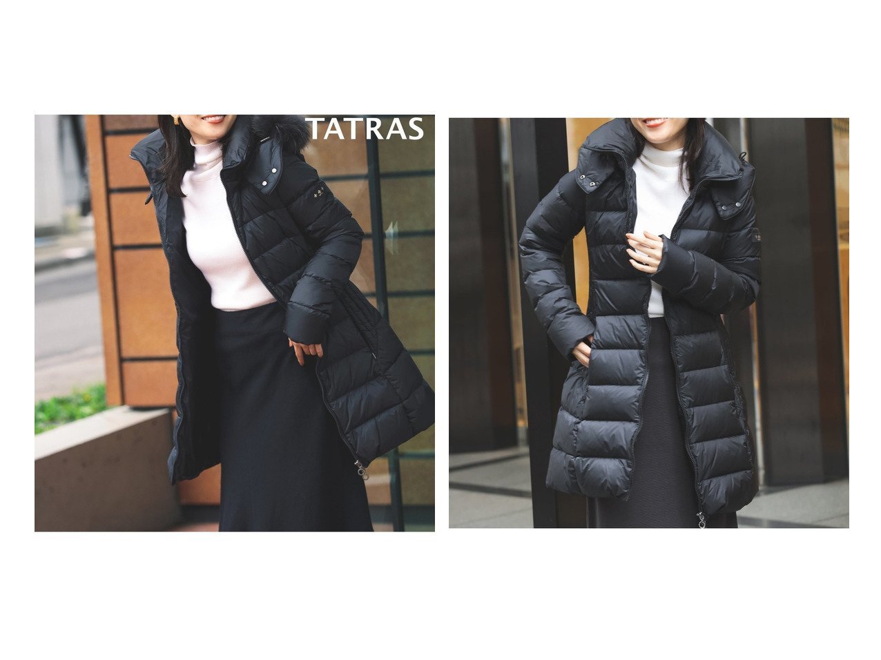 【Demi-Luxe BEAMS/デミルクス ビームス】のPOLITEAMA ダウンコート ト 25AW アウター タトラス きれい目 上品 ウエストシェイプ&【残り僅か】 SARMA ビリー ファー ダウンコート 25AW Aライン タトラス おすすめ人気トレンドファッション通販アイテム インテリア・キッズ・メンズ・レディースファッション・服の通販 founy(ファニー) 　ファッション　Fashion　レディースファッション　Fashion for Women　アウター　Coat / Outerwear Collection　コート・ロングコート・ピーコート　Long Coats, Peacoats & More　ダウンジャケット・軽量ダウン　Warm & Lightweight Down Jackets　ジップ　Zip, Zipper　タフタ　Taffeta, Structured Fabric　ダウン　Down, Puffer　ポケット　Pocket, Pocket Detail　防寒　Cold Protection, Winter-Ready　マフラー　Scarf, Muffler　ビジネス 仕事 通勤　Business / Work / Commuting　2025年　2025　2025-2026秋冬・A/W　Autumn/Winter 2025–26 AW25–26　ブルー系　Blue　ブラック系　Black　|ID:crp329100000221793