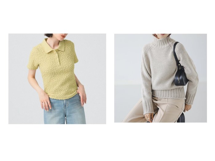 【BEAMS/ビームス ウイメン】の【待望の再入荷/ポロシャツ/襟付き/半袖】フクレジャカード ポロ 25AW&【B:MING LIFE STORE by BEAMS/ビーミングライフストアバイビームス】のエドワード オフタートルネック プルオーバー 25AW 秋冬 おすすめ人気トレンドファッション通販アイテム 人気、トレンドファッション・服の通販 founy(ファニー) ファッション Fashion レディースファッション Fashion for Women トップス・カットソー Cut & Sew Tops シャツ・ブラウス・オフィスカジュアル Elegant Blouses & Button-Ups ポロシャツ・きれいめカジュアル Smart-Casual Polo Tops カジュアルプルオーバー・ニットトップス Pullovers & Knit Tops / Casual Pullovers タートルネック・ハイネックトップス Turtlenecks & High-Neck Tops クラシカル Classical, Vintage-Inspired シンプル Simple, Minimal ジャカード／ジャガード Jacquard, Woven Pattern スマート Smart, Elegant スラックス Slacks, Dress Pants デコルテ Décolleté, Neckline デニム Denim, Jeans Material トレンド Trend, Trending Now フレア Flare, Flared ポロシャツ Polo Shirt, Collared Tee 半袖 Short Sleeve, Half Sleeve リラックス Relax, Relaxed Fit ワイド Wide, Wide Fit 再入荷 Restock / Back in Stock エレガント 上品 Elegant 2025年 2025 2025-2026秋冬・A/W Autumn/Winter 2025–26 AW25–26 エアリー Airy Texture コンパクト Compact, Small Size ハイネック High Neck, Mock Neck A/W・秋冬 Autumn/Winter |ID:crp329100000221798
