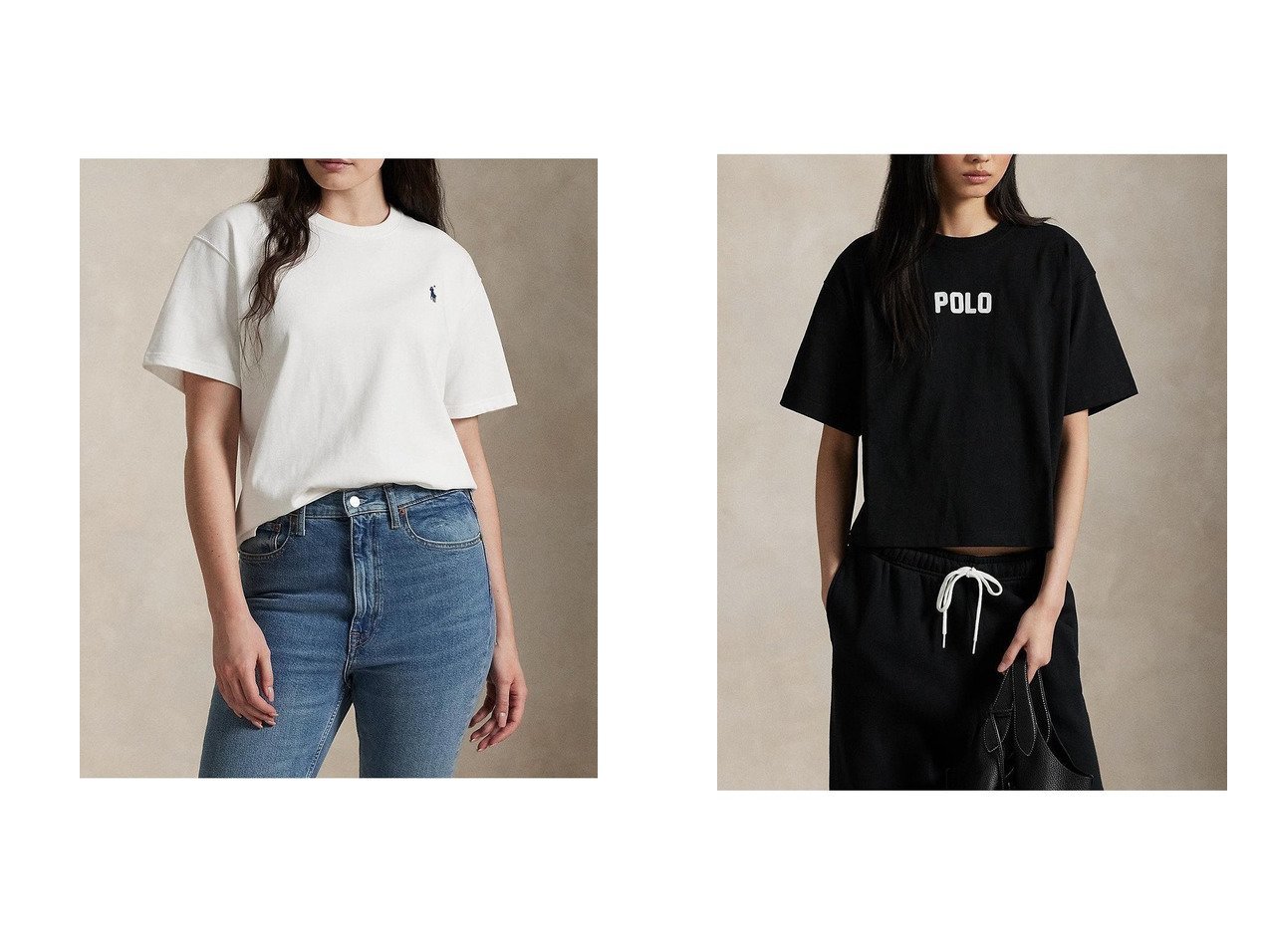 【RALPH LAUREN/ラルフローレン】の【POLO RALPH LAUREN】コットン ジャージー クルーネック Tシャツ&【POLO RALPH LAUREN】ロゴ コットン ジャージー クルーネック Tシャツ おすすめ人気トレンドファッション通販アイテム インテリア・キッズ・メンズ・レディースファッション・服の通販 founy(ファニー) 　ファッション　Fashion　レディースファッション　Fashion for Women　トップス・カットソー　Cut & Sew Tops　シャツ・ブラウス・オフィスカジュアル　Elegant Blouses & Button-Ups　ロングTシャツ・Tシャツ　Longline T-Shirts & Tees　カットソー・ベーシックTシャツ　Cut-and-Sewn Tops / Stretch Tees & Basics　2025年　2025　2025-2026秋冬・A/W　Autumn/Winter 2025–26 AW25–26　インナー　Innerwear　ショート　Short, Short Length　ジャケット　Jacket, Outerwear　スリーブ　Sleeve, Long Sleeve / Short Sleeve　デニム　Denim, Jeans Material　フィット　Fit, Slim Fit　リラックス　Relax, Relaxed Fit　エレガント 上品　Elegant　A/W・秋冬　Autumn/Winter　ホワイト系　White　ブラック系　Black　|ID:crp329100000221800