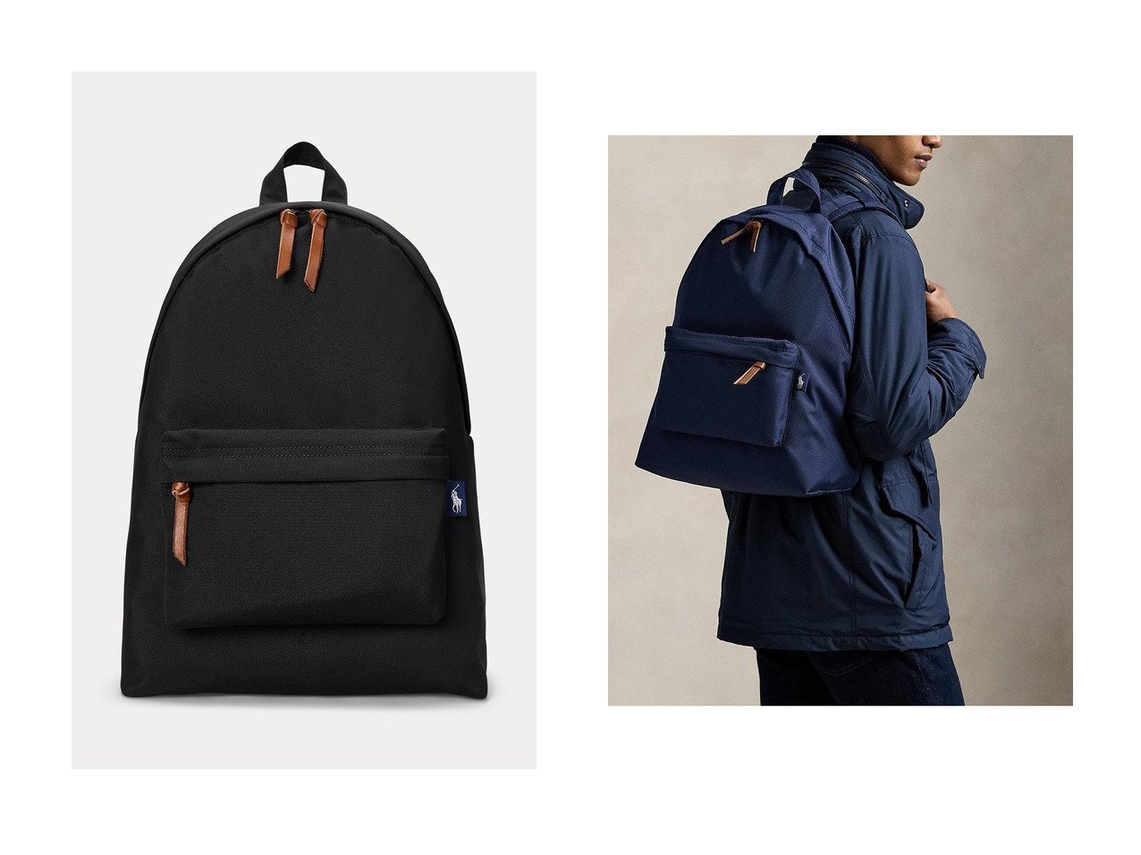 【RALPH LAUREN/ラルフローレン】の【UNISEX】【POLO RALPH LAUREN】レザートリム バックパック おすすめ人気トレンドファッション通販アイテム インテリア・キッズ・メンズ・レディースファッション・服の通販 founy(ファニー) 　ファッション　Fashion　レディースファッション　Fashion for Women　バッグ　Bags　2025年　2025　2025-2026秋冬・A/W　Autumn/Winter 2025–26 AW25–26　ユニセックス　Unisex, Genderless　スマート　Smart, Elegant　ポケット　Pocket, Pocket Detail　リュック　Backpack, Rucksack　A/W・秋冬　Autumn/Winter　ブラック系　Black　ブルー系　Blue　|ID:crp329100000221803