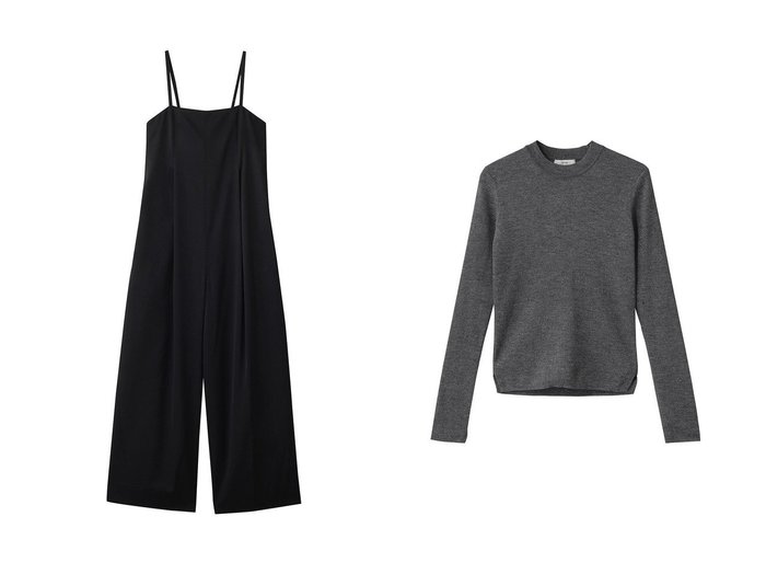 【ATON/エイトン】のRAMIE WOOL リブモックネックセーター&WOOL SATIN ストレッチ ジャンプスーツ おすすめ人気トレンドファッション通販アイテム 人気、トレンドファッション・服の通販 founy(ファニー) ファッション Fashion レディースファッション Fashion for Women パンツ Pants & Trousers トップス・カットソー Cut & Sew Tops ニット Knit Tops & Sweaters カジュアルプルオーバー・ニットトップス Pullovers & Knit Tops / Casual Pullovers 2025年 2025 2025-2026秋冬・A/W Autumn/Winter 2025–26 AW25–26 サテン Satin, Glossy Fabric シェイプ Shape, Slim Fit ストレッチ Stretch, Stretchy Fabric スーツ Suit, Formalwear フェミニン Feminine, Girly ラップ Wrap, Wrap Design ロング Long, Long-Length A/W・秋冬 Autumn/Winter |ID:crp329100000221806