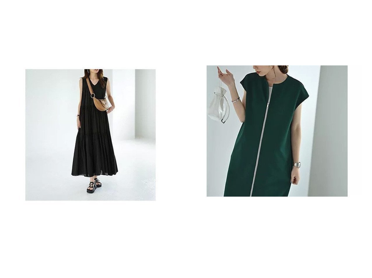 【STYLE DELI/スタイルデリ】の【Kana Oyama BLK001】ジップジレワンピース/DELI size&【LUXE】楊柳ティアードサマードレスB おすすめ人気トレンドファッション通販アイテム インテリア・キッズ・メンズ・レディースファッション・服の通販 founy(ファニー) 　ファッション　Fashion　レディースファッション　Fashion for Women　ワンピース　Dresses　フォーマル・パーティードレス・結婚式用ドレス　Elegant & Casual Dresses　アウター　Coat / Outerwear Collection　インナー　Innerwear　エアリー　Airy Texture　カーディガン　Cardigan, Knitwear　ギャザー　Gathered, Ruffled　ジャケット　Jacket, Outerwear　スニーカー　Sneakers, Trainers　ドレープ　Drape, Draping Fabric　ノースリーブ　Sleeveless, No-Sleeve　人気　Popular, Best Seller　ペチコート　Petticoat, Underskirt　夏　Summer　旅行　Travel　エレガント 上品　Elegant　カットソー　Cut and Sewn Top　コラボ　Collaboration, Collab　ジョーゼット　Georgette, Semi-Sheer Fabric　スタイリッシュ　Stylish, Fashionable　ストレッチ　Stretch, Stretchy Fabric　スリット　Slit, Slit Detail　スリーブ　Sleeve, Long Sleeve / Short Sleeve　タートル　Turtleneck, Turtle Collar　ダブル　Double, Double-Breasted　定番　Standard, Basic Item　バルーン　Balloon, Balloon Silhouette　フロント　Front, Front Design　ロング　Long, Long-Length　おすすめ　Recommended / Our Picks　グレー系　Gray　ブラック系　Black　|ID:crp329100000221831