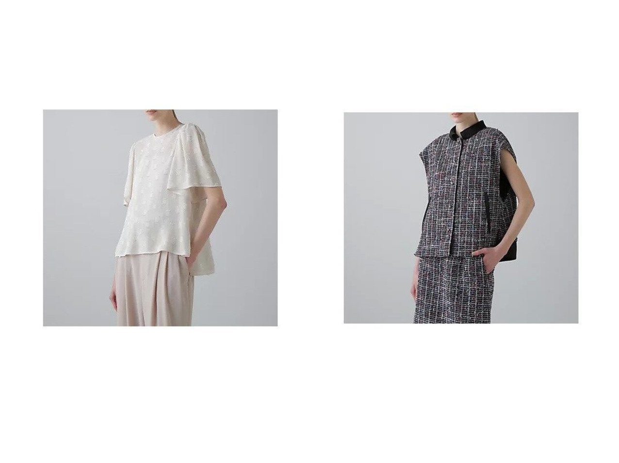 【ADORE/アドーア】のトリコロールツィードジャケット&フィネストラジャガードブラウス おすすめ人気トレンドファッション通販アイテム インテリア・キッズ・メンズ・レディースファッション・服の通販 founy(ファニー) 　ファッション　Fashion　レディースファッション　Fashion for Women　トップス・カットソー　Cut & Sew Tops　シャツ・ブラウス・オフィスカジュアル　Elegant Blouses & Button-Ups　アウター　Coat / Outerwear Collection　レディースジャケット・軽アウター　Jackets　おすすめ　Recommended / Our Picks　カットジャガード　Cut Jacquard　ジャカード／ジャガード　Jacquard, Woven Pattern　スクエア　Square, Square Shape　スタンダード　Standard, Basic　セットアップ　Set-Up, Coordinated Outfit　フィット　Fit, Slim Fit　モチーフ　Motif, Design Theme　エレガント 上品　Elegant　夏　Summer　春　Spring　S/S・春夏　SS, Spring/Summer, Warm Season　無地　Plain, Solid Color　サテン　Satin, Glossy Fabric　ツイード　Twill, Twill Weave　ブラック系　Black　ブルー系　Blue　|ID:crp329100000221837