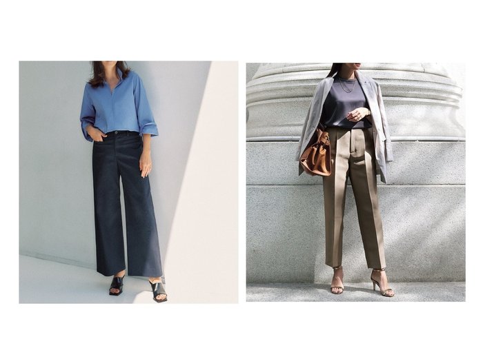 【DoCLASSE/ドゥクラッセ】のミラクルストレッチ・サイドシームワイド&グロッシーダブルクロス・テーパードパンツ おすすめ人気トレンドファッション通販アイテム 人気、トレンドファッション・服の通販 founy(ファニー) ファッション Fashion レディースファッション Fashion for Women パンツ Pants & Trousers 新作・新入荷 New Arrivals / New In エレガント 上品 Elegant ダブル Double, Double-Breasted テーパード Tapered, Tapered Pants ワイド Wide, Wide Fit ビジネス 仕事 通勤 Business / Work / Commuting ストレッチ Stretch, Stretchy Fabric パターン Pattern, Design Print フロント Front, Front Design レギンス Leggings, Stretch Pants |ID:crp329100000221848