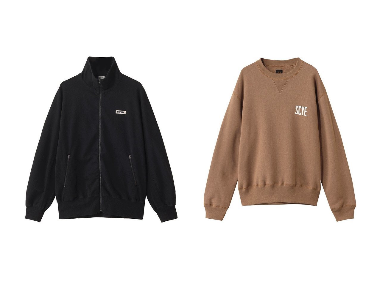 【Scye SCYE BASICS/サイ サイベーシックス】の【UNISEX】【SCYE BASICS】Fleece バック ジャージー スウェット シャツ&【UNISEX】Tight Tension コットン ジャージー ジップ アップ トップ おすすめ人気トレンドファッション通販アイテム インテリア・キッズ・メンズ・レディースファッション・服の通販 founy(ファニー) 　ファッション　Fashion　レディースファッション　Fashion for Women　トップス・カットソー　Cut & Sew Tops　カーディガン・羽織り　Layered Style Cardigans　シャツ・ブラウス・オフィスカジュアル　Elegant Blouses & Button-Ups　ロングTシャツ・Tシャツ　Longline T-Shirts & Tees　カットソー・ベーシックTシャツ　Cut-and-Sewn Tops / Stretch Tees & Basics　レディースパーカー・カジュアルフーディー　Casual Hoodies & Sweatshirts　スウェット・クルーネックトップス　Sweatshirts & Crewnecks / Relaxed Fit Sweat Tops　2025年　2025　2025-2026秋冬・A/W　Autumn/Winter 2025–26 AW25–26　ユニセックス　Unisex, Genderless　カーディガン　Cardigan, Knitwear　クラシカル　Classical, Vintage-Inspired　コンパクト　Compact, Small Size　ジップ　Zip, Zipper　ボトム　Bottoms, Lower Wear　A/W・秋冬　Autumn/Winter　ブラック系　Black　グレー系　Gray　ブラウン系　Brown　ブルー系　Blue　|ID:crp329100000221888