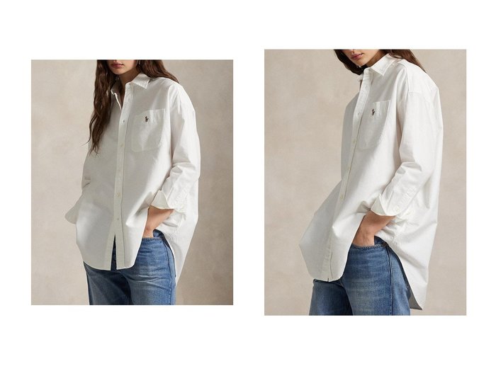 【RALPH LAUREN/ラルフローレン】の【POLO RALPH LAUREN】ビッグ コットン オックスフォード シャツ おすすめ人気トレンドファッション通販アイテム 人気、トレンドファッション・服の通販 founy(ファニー) ファッション Fashion レディースファッション Fashion for Women トップス・カットソー Cut & Sew Tops シャツ・ブラウス・オフィスカジュアル Elegant Blouses & Button-Ups 2025年 2025 2025-2026秋冬・A/W Autumn/Winter 2025–26 AW25–26 シンプル Simple, Minimal スリーブ Sleeve, Long Sleeve / Short Sleeve ビッグ Big, Oversized ポケット Pocket, Pocket Detail ロング Long, Long-Length A/W・秋冬 Autumn/Winter |ID:crp329100000221910