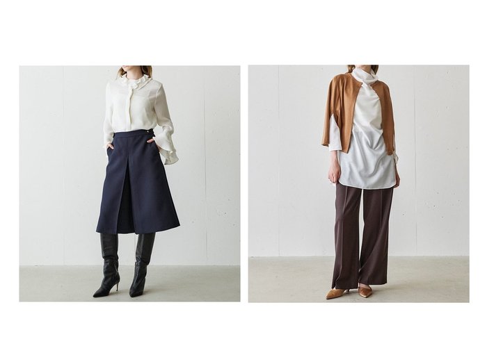 【DoCLASSE/ドゥクラッセ】のマトラッセクロス・ワイドクロップトパンツ&ウールヴィスコース・2タックワイドパンツ おすすめ人気トレンドファッション通販アイテム 人気、トレンドファッション・服の通販 founy(ファニー) ファッション Fashion レディースファッション Fashion for Women パンツ Pants & Trousers 新作・新入荷 New Arrivals / New In ドレープ Drape, Draping Fabric ハーフ Half, Half-Length ラグジュアリー Luxury, Elegant A/W・秋冬 Autumn/Winter クラシカル Classical, Vintage-Inspired スマート Smart, Elegant セットアップ Set-Up, Coordinated Outfit フェミニン Feminine, Girly ワイド Wide, Wide Fit |ID:crp329100000221925