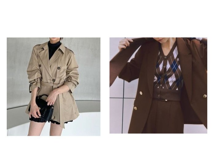 【SNIDEL/スナイデル】のバリエーションミドルトレンチコート&Sustainableメタルボタンテーラードジャケット おすすめ人気トレンドファッション通販アイテム 人気、トレンドファッション・服の通販 founy(ファニー) ファッション Fashion レディースファッション Fashion for Women アウター Coat / Outerwear Collection コート・ロングコート・ピーコート Long Coats, Peacoats & More トレンチコート / 春秋の定番アウター Trench Coats レディースジャケット・軽アウター Jackets テーラードジャケット / 通勤・きれいめスタイル Tailored Jackets & Blazers エレガント 上品 Elegant ツイル Twist, Twisted Detail ドッキング Docking, Mixed Material フェイクレザー Faux Leather, PU Leather フォルム Silhouette, Form フレア Flare, Flared フロント Front, Front Design ベーシック Basic, Essential ミドル Middle Length, Mid Height おすすめ Recommended / Our Picks |ID:crp329100000221927