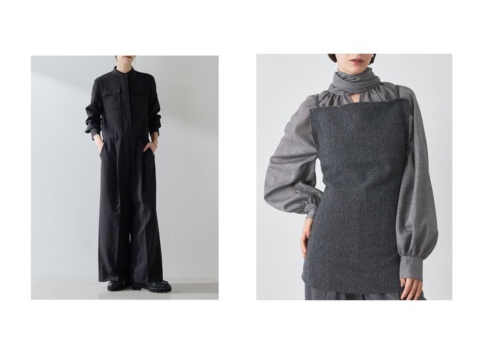 【Whim Gazette/ウィムガゼット】のウールピケトップ&バンドカラーオールインワン おすすめ人気トレンドファッション通販アイテム 人気、トレンドファッション・服の通販 founy(ファニー) ファッション Fashion レディースファッション Fashion for Women パンツ Pants & Trousers トップス・カットソー Cut & Sew Tops キャミソール&ノースリーブ Camisoles & Sleeveless Tops シャツ・ブラウス・オフィスカジュアル Elegant Blouses & Button-Ups 2025年 2025 2025-2026秋冬・A/W Autumn/Winter 2025–26 AW25–26 シンプル Simple, Minimal ストレッチ Stretch, Stretchy Fabric スーツ Suit, Formalwear フラップ Flap, Flap Pocket ポケット Pocket, Pocket Detail マニッシュ Mannish, Boyish リラックス Relax, Relaxed Fit A/W・秋冬 Autumn/Winter |ID:crp329100000221936