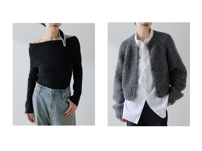 【Whim Gazette/ウィムガゼット】のオフショルニットプルオーバー&ハンドニットカーディガン おすすめ人気トレンドファッション通販アイテム 人気、トレンドファッション・服の通販 founy(ファニー) ファッション Fashion レディースファッション Fashion for Women トップス・カットソー Cut & Sew Tops ニット Knit Tops & Sweaters カジュアルプルオーバー・ニットトップス Pullovers & Knit Tops / Casual Pullovers カーディガン・羽織り Layered Style Cardigans 2025年 2025 2025-2026秋冬・A/W Autumn/Winter 2025–26 AW25–26 ストレッチ Stretch, Stretchy Fabric フィット Fit, Slim Fit エレガント 上品 Elegant A/W・秋冬 Autumn/Winter 長袖 Long Sleeve, Full Sleeve イエロー Yellow イタリア Italy カーディガン Cardigan, Knitwear ハンド Hand, Handmade |ID:crp329100000221938